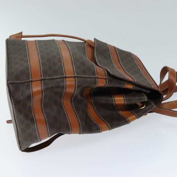 CELINE Macadam Canvas Backpack Pvc Brown - Picture 3 of 12